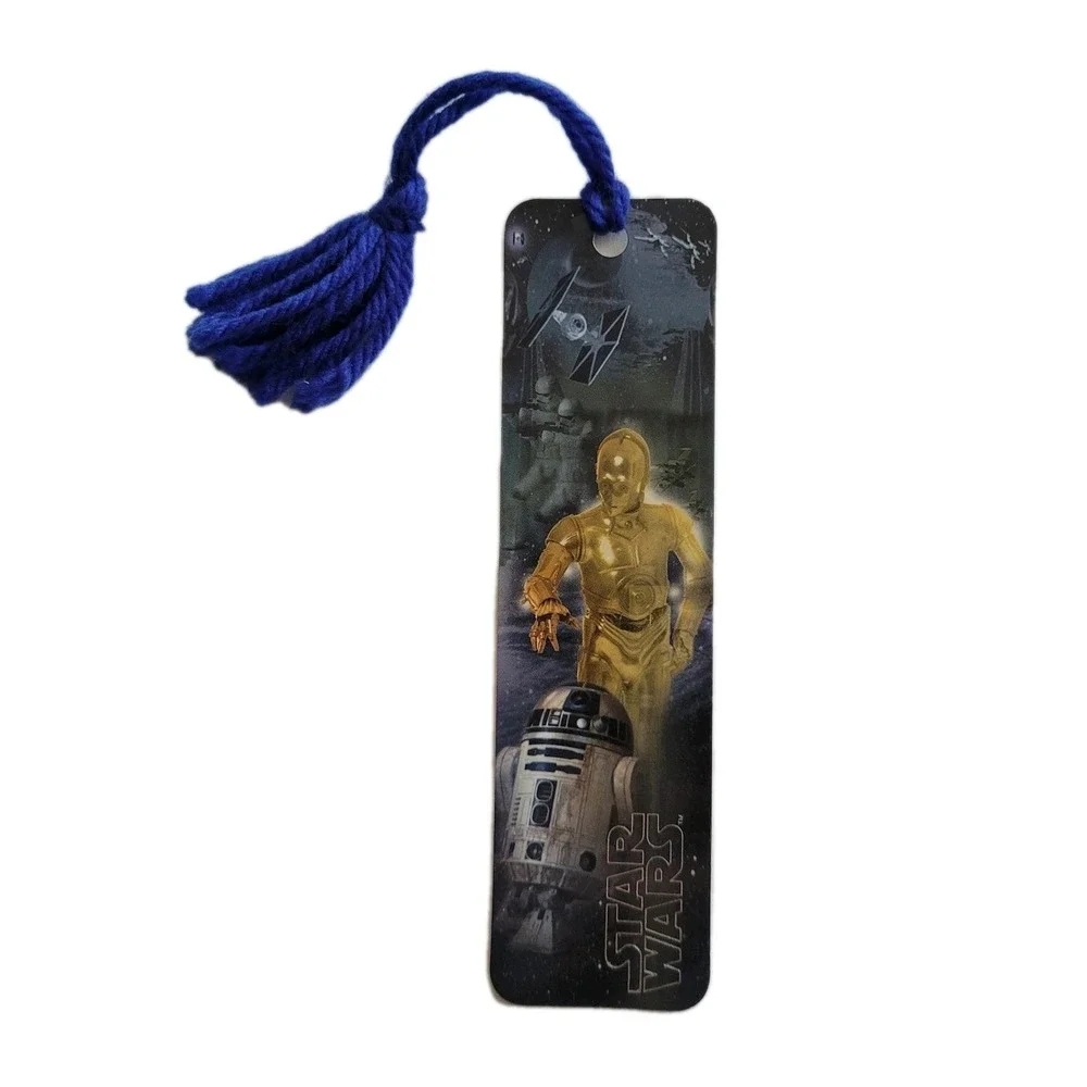 Vintage Y2K Star Wars Bookmark Droids C-3PO R2-D2 00/2002 Yarn Tassel CEBM-2130X